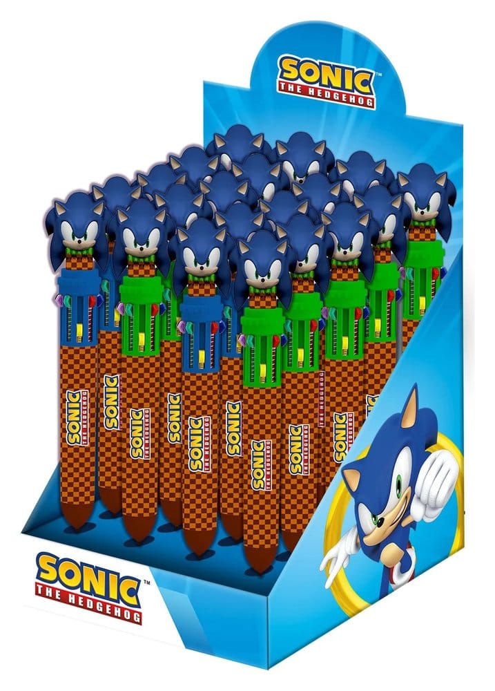 Sonic - The Hedgehog Multicoloured ball pen Display (24) P071554