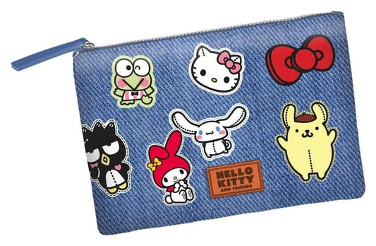 Sanrio Soleil Toiletry Bag Hello Kitty Stickers Blue P071430