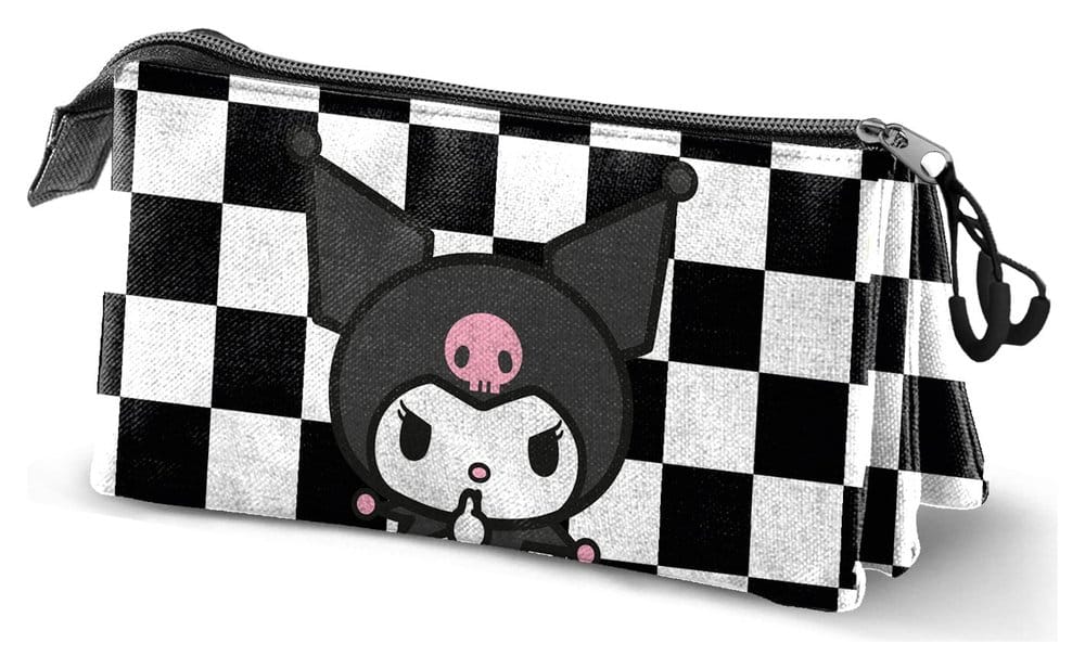 Sanrio Triple Pencil case Kuromi Black & White P071389