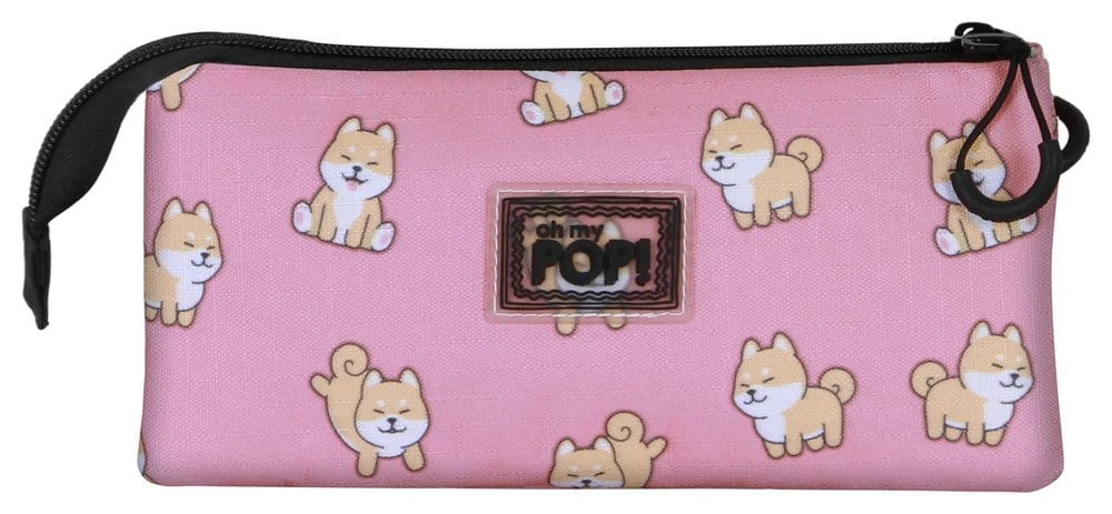Oh My Pop! Triple Pencil case Shiba Pink P071393