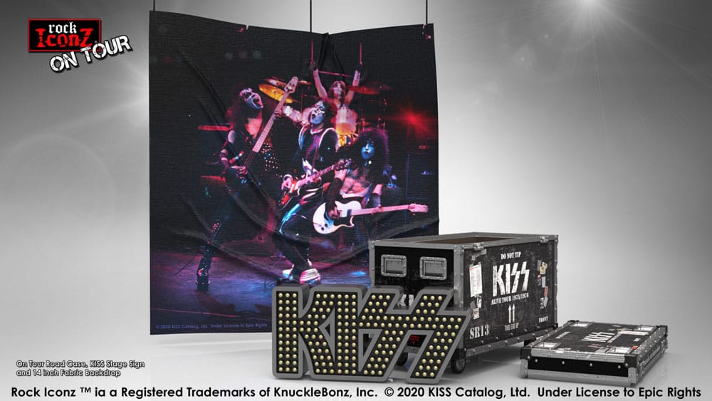 Kiss Rock Ikonz On Tour Road Case Statue + Stage Backdrop Set Alive! Tour P047137