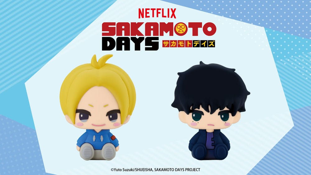 Sakamoto Days Pote Raba Rubber Mascot PVC Mini Figure Asakura Shin & Seba Natsuki 8 cm P068575