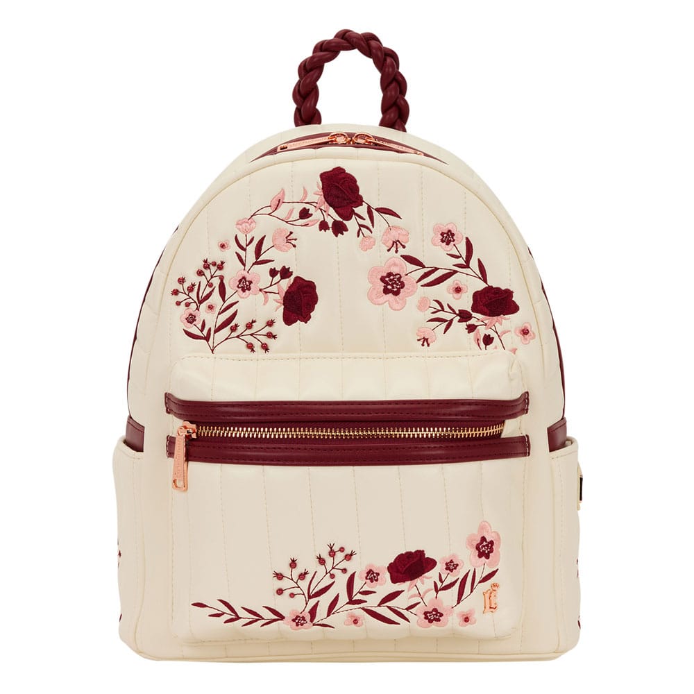 Loungefly Midi Backpack Cream & Red Floral P066391