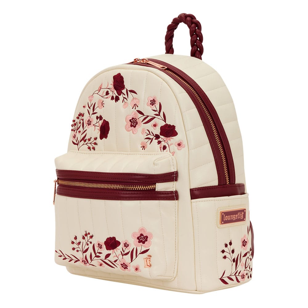 Loungefly Midi Backpack Cream & Red Floral P066391
