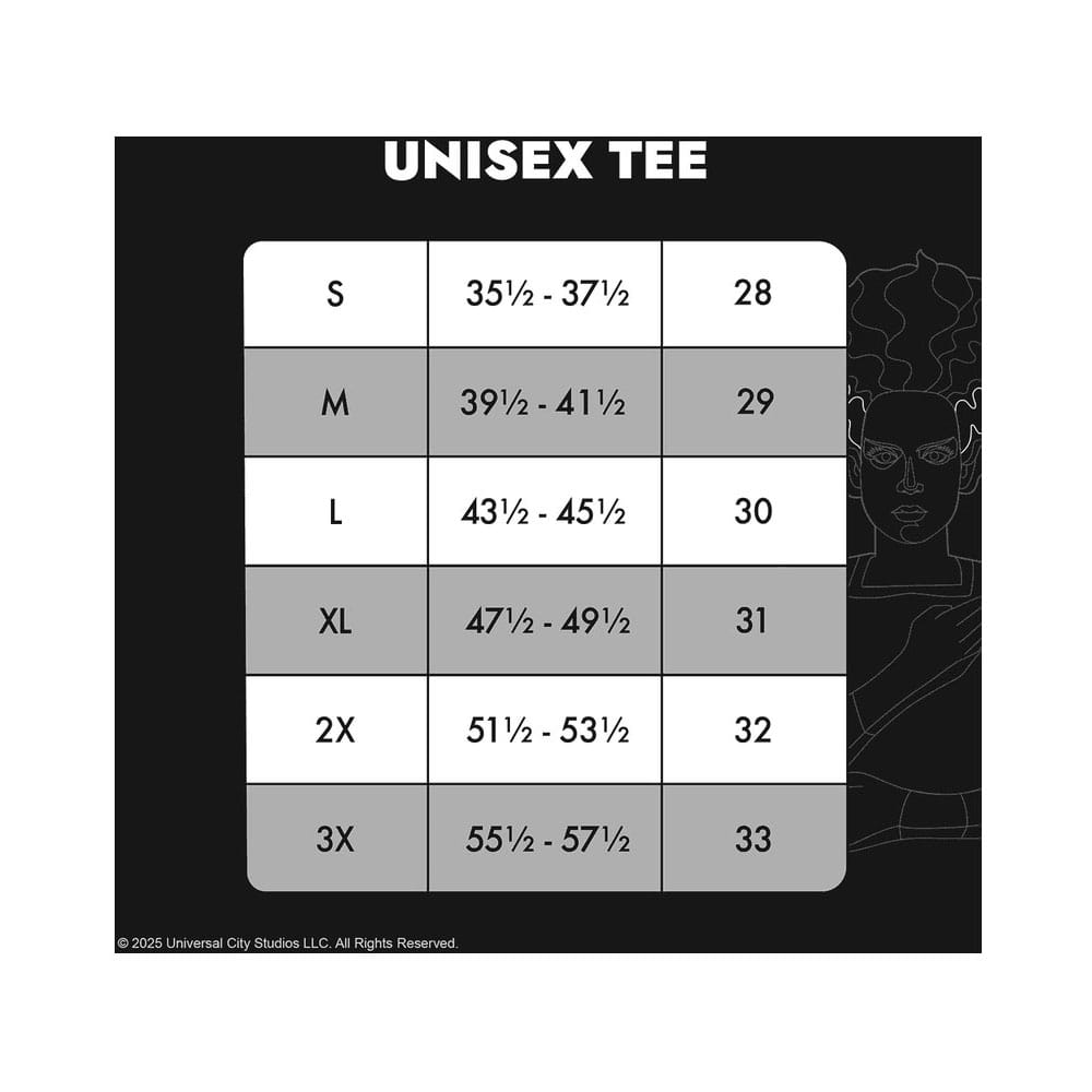 Universal Monsters by Loungefly Tee T-Shirt Unisex Bride of Frankenstein Size XXL P068375