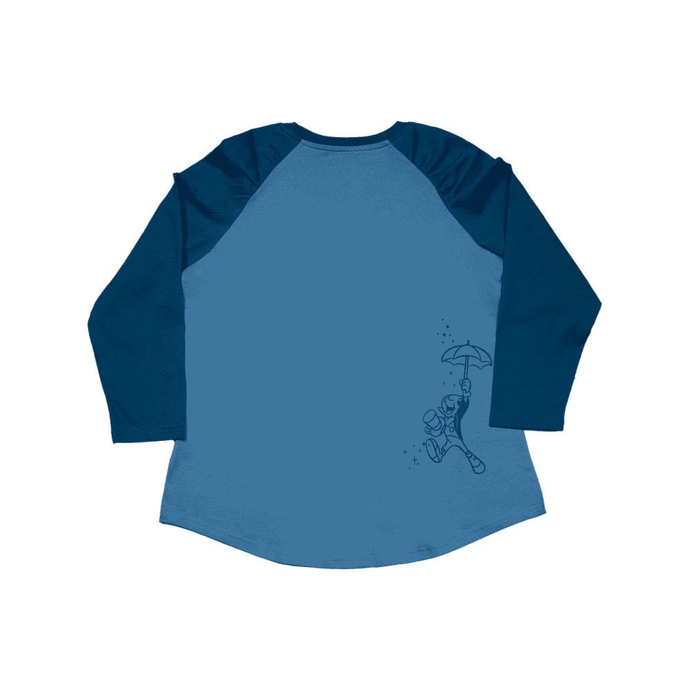 Pinocchio by Loungefly Tee T-Shirt Unisex Blue Fairy Shirred Raglan Size M P066763