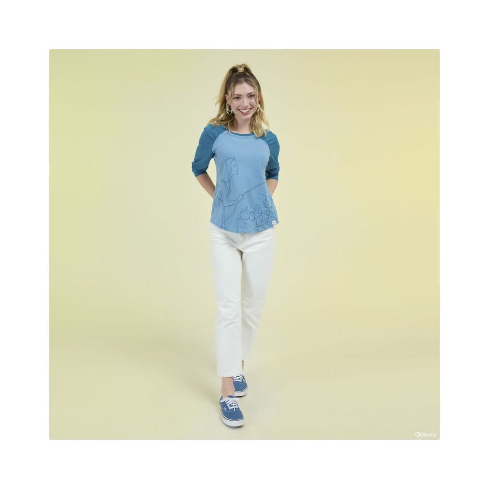 Pinocchio by Loungefly Tee T-Shirt Unisex Blue Fairy Shirred Raglan Size XL P066765