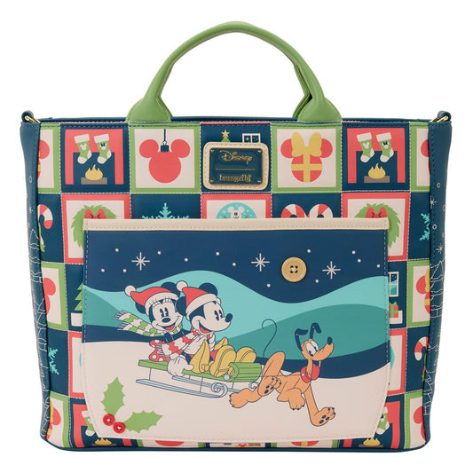 Disney by Loungefly Canvas Tote Bag Mickey and Minnie Holiday P066431