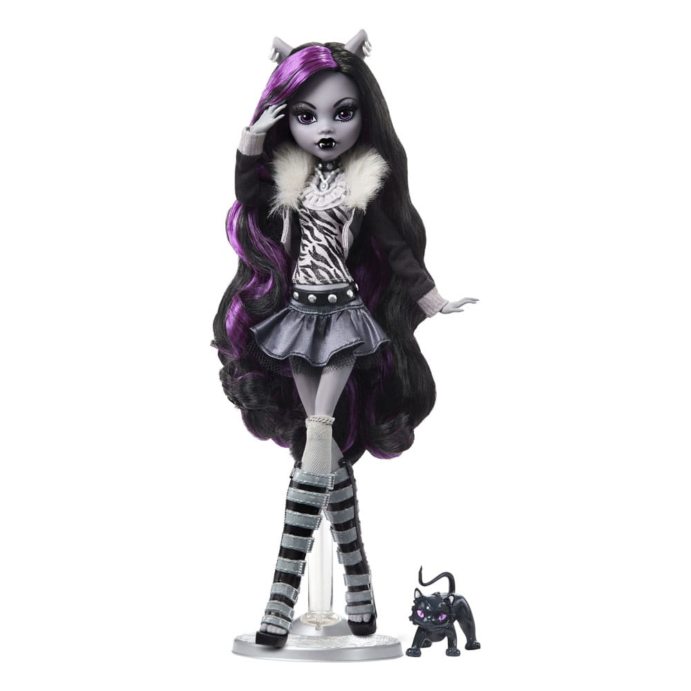 Monster High Reel Drama Doll Clawdeen Wolf in Black And White P049161