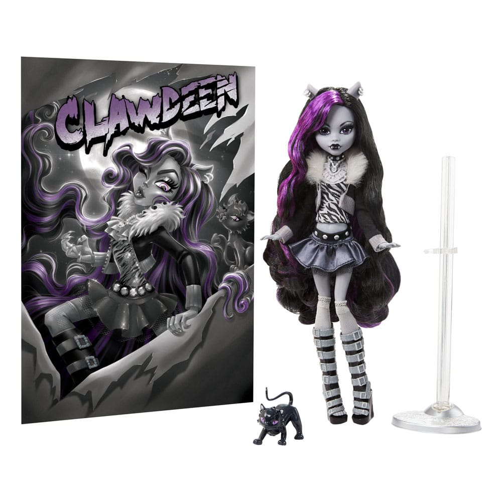 Monster High Reel Drama Doll Clawdeen Wolf in Black And White P049161