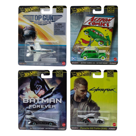 Hot Wheels Premium Diecast Vehicles 1/64 Pop Culture 979F Assortment (10)