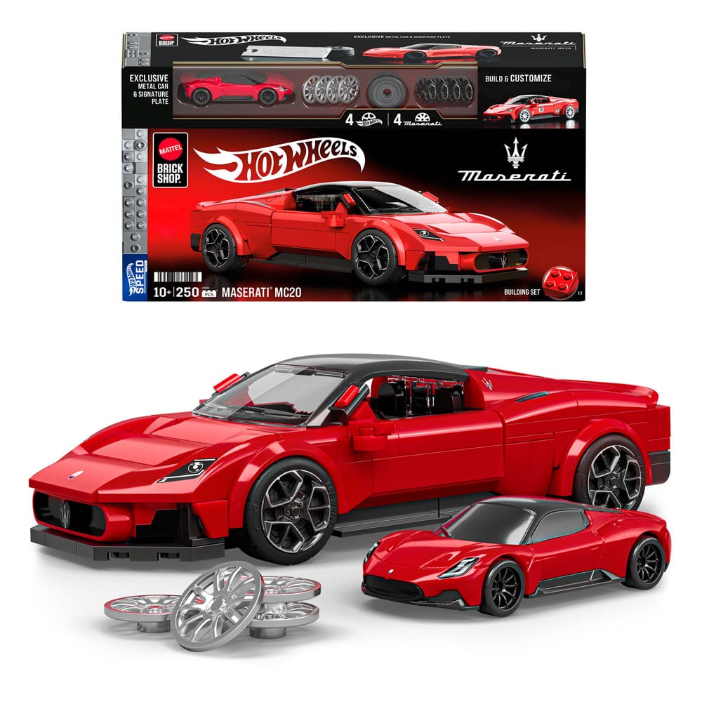 Mattel Brick Shop Hot Wheels Speed Series Building Set 1/32 Maserati MC20 P067456