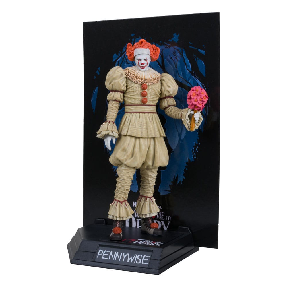 IT: WELCOME TO DERRY MOVIE MANIACS PVC STATUE PENNYWISE (FLASHBACK) (GOLD LABEL)