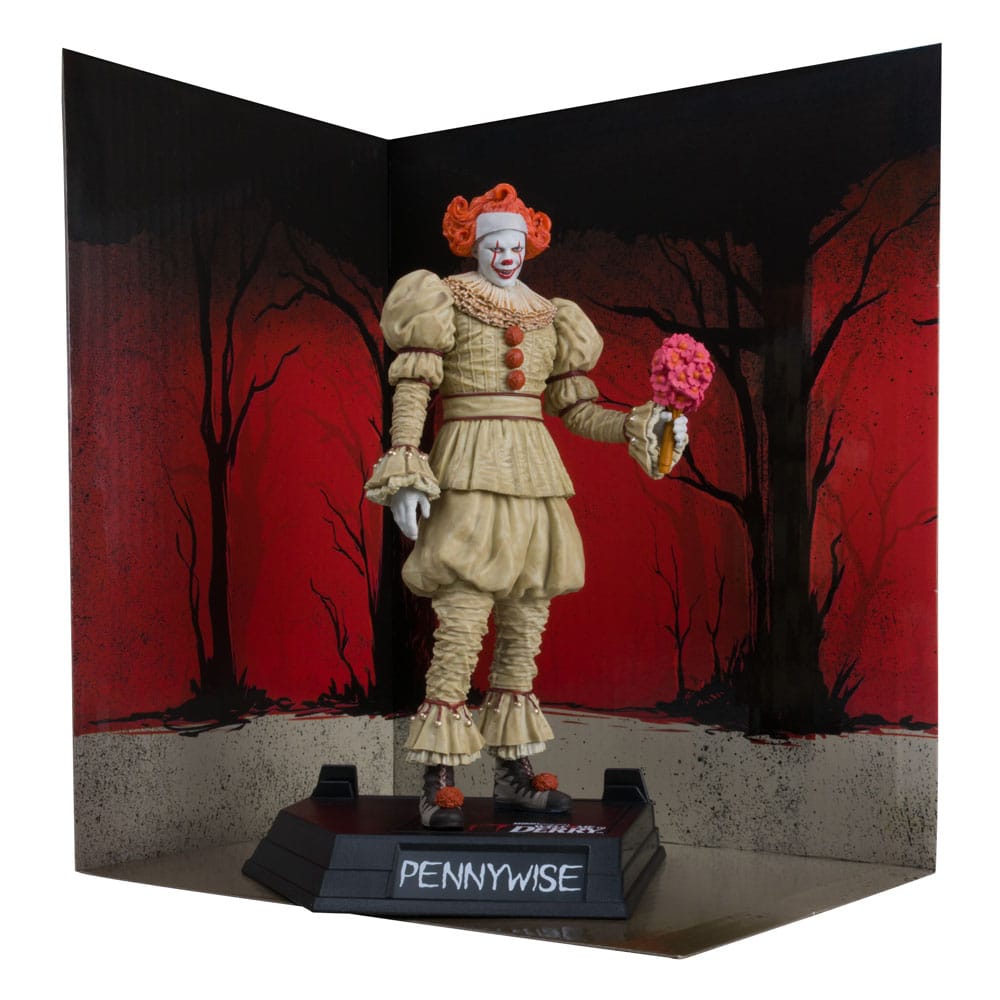 IT: WELCOME TO DERRY MOVIE MANIACS PVC STATUE PENNYWISE (FLASHBACK) (GOLD LABEL)