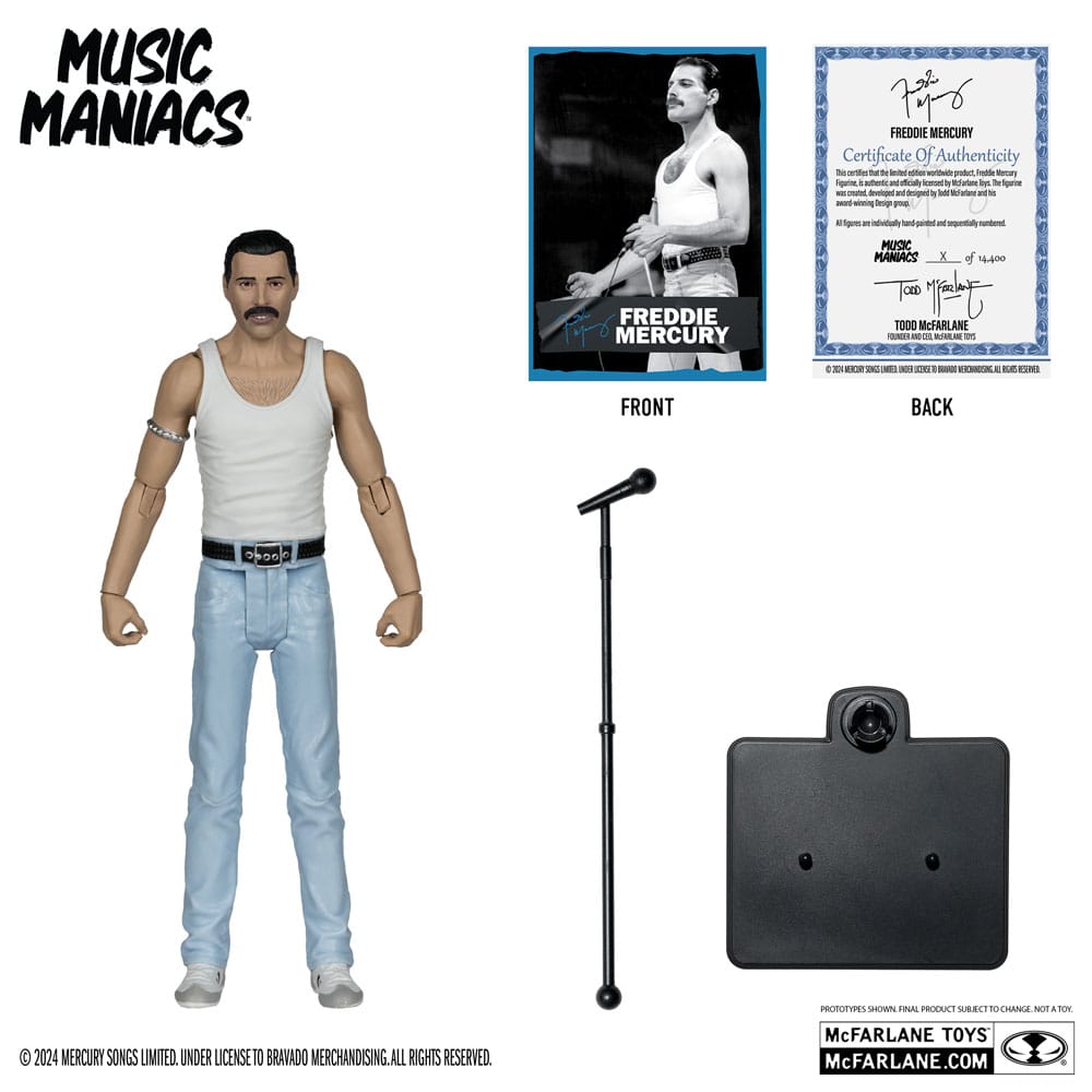 MUSIC MANIACS ROCK ACTION FIGURE FREDDY MERCURY 15 CM P049533