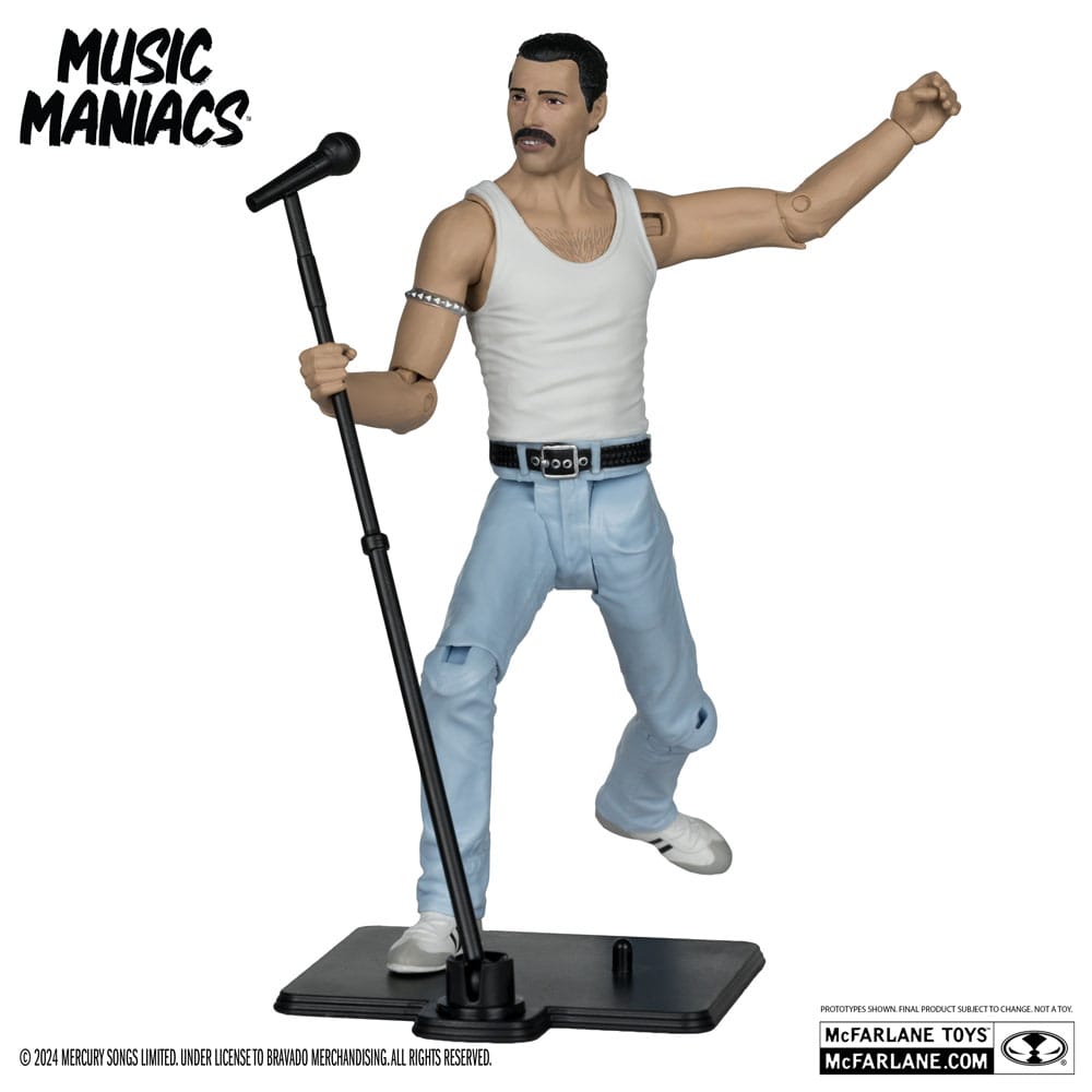 MUSIC MANIACS ROCK ACTION FIGURE FREDDY MERCURY 15 CM P049533