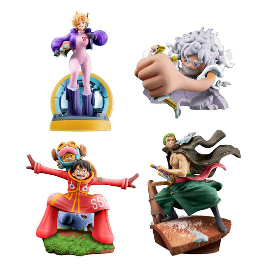 One Piece Petitrama PVC Mini Statue Logbox Re Birth Egghead Set 9 cm P050067