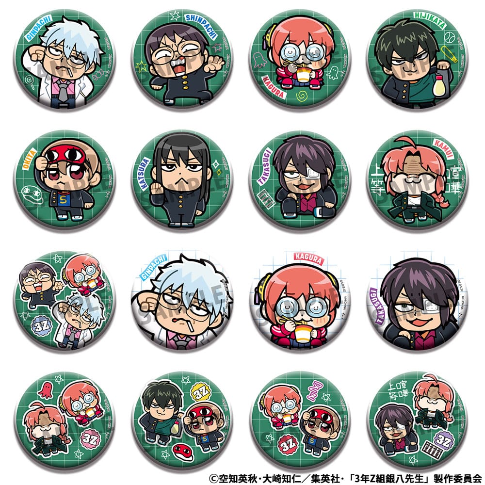 Gintama Enamel Pin 3-Z Ginpachi Sensei x Okawabukubu the Youth 5 cm Assortment (16)