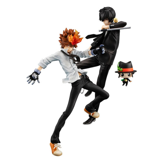 Katekyo Hitman Reborn! G.E.M. Series PVC Statue Tsunayoshi Sawada & Kyoya Hibari & Reborn Set 21 cm P050460