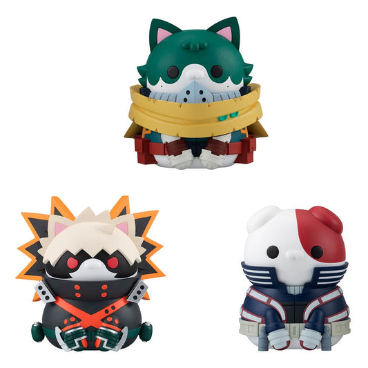 My Hero Academia Mega Cat Project Nyanto! The Big Heroaca Cats Series Trading Figure 3-Pack Izuku Midoriya & Katsuki Bakugo & Shoto Todoroki 12 cm P069186