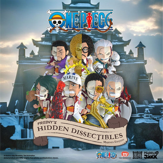 One Piece Freeny's Hidden Dissectables Marines Edition 4 inch Vinyl Figure Blind Box Display (6) P051105