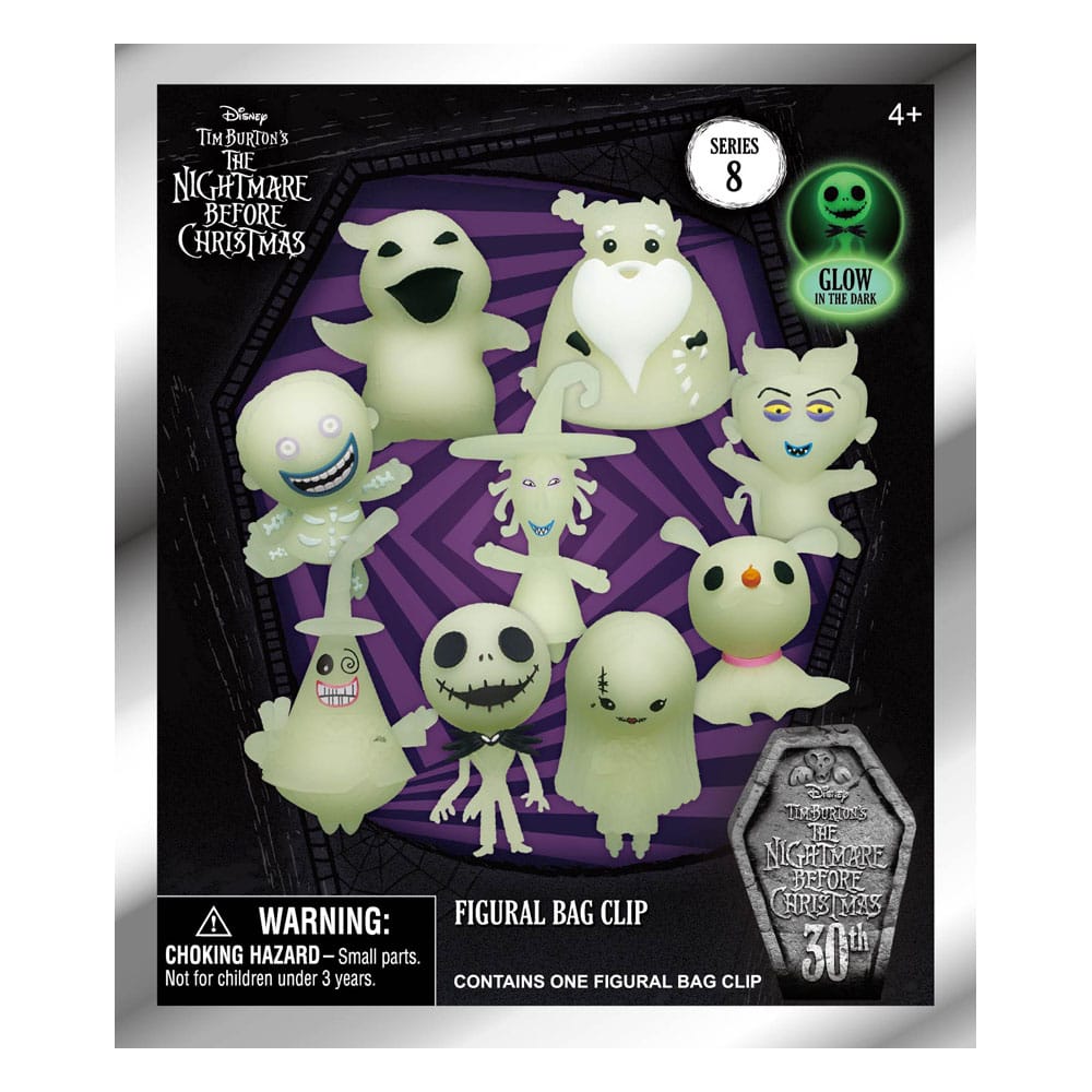 Nightmare Before Christmas 3D PVC Bag Clips Glow in the Dark Series 8 Display (24)