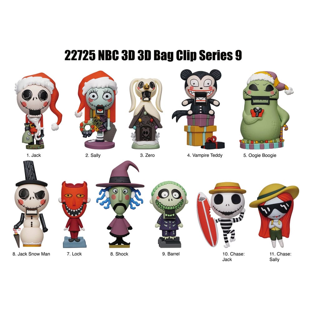 Nightmare Before Christmas 3D PVC Bag Clips Glow in the Dark Series 9 Display (24)