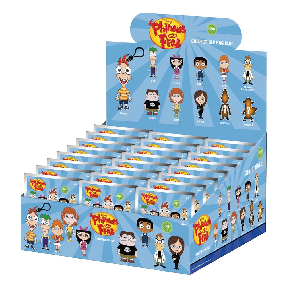 Phineas and Ferb 3D Foam Bag Clips Series 1 Display (24) P067702