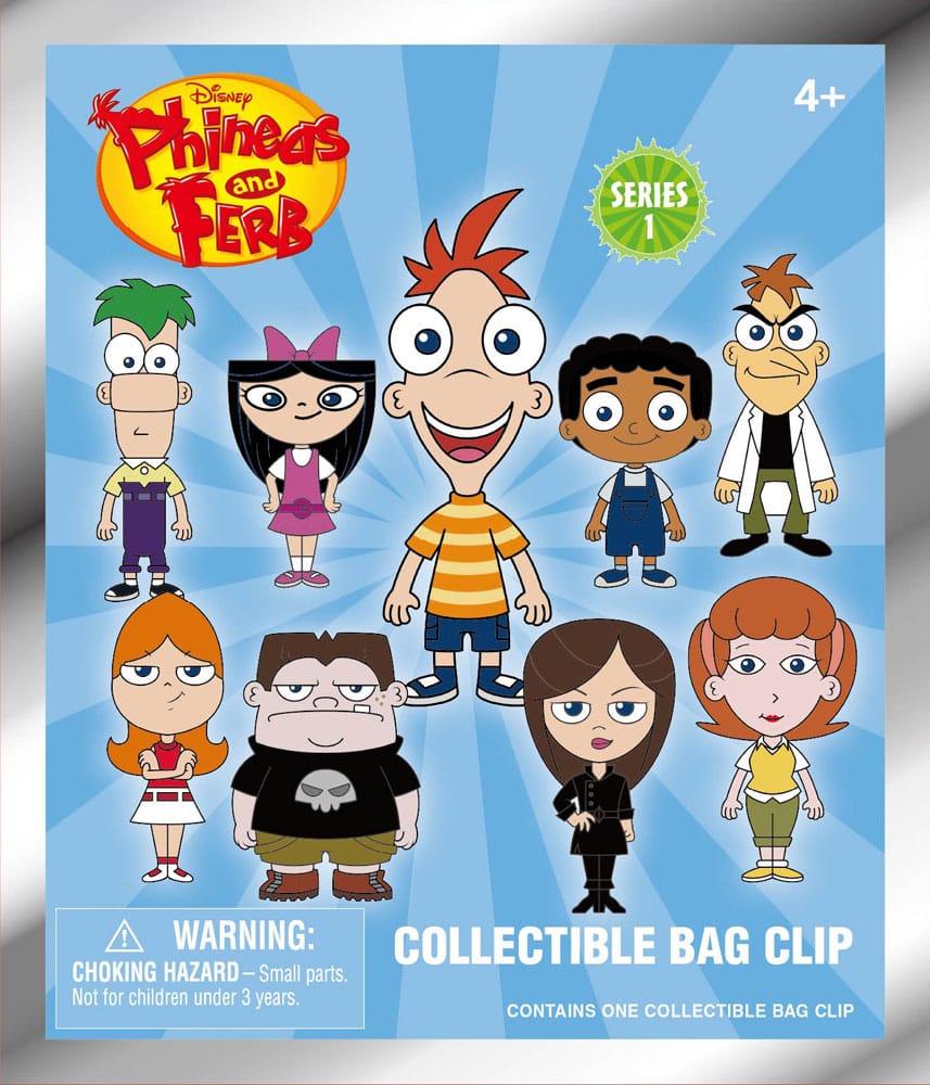 Phineas and Ferb 3D Foam Bag Clips Series 1 Display (24) P067702