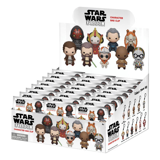 Star Wars  3D PVC Bag Clips The Phantom Menace Display (24) P051257