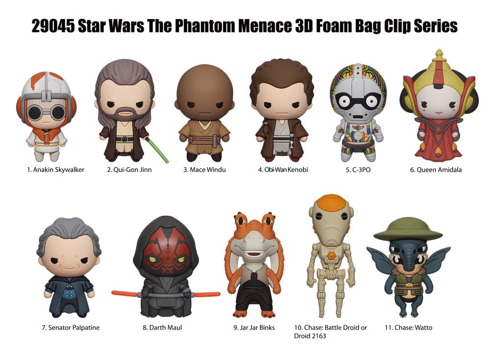 Star Wars  3D PVC Bag Clips The Phantom Menace Display (24) P051257