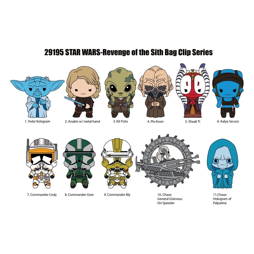 Star Wars-EP III Revenge Of Sith 3D PVC Bag Clips Series 1 Display (24) P051274