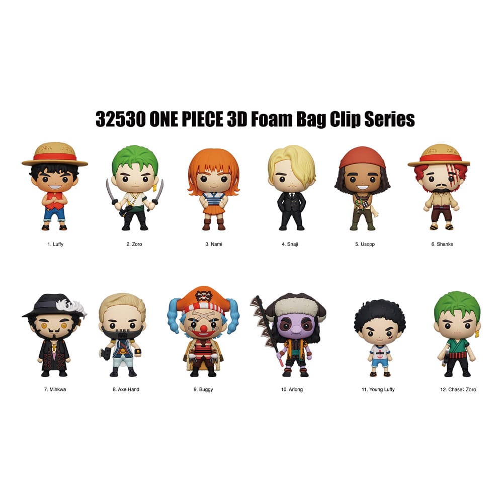 One Piece 3D PVC Bag Clips Netflix Series 1 Display (24) P051298
