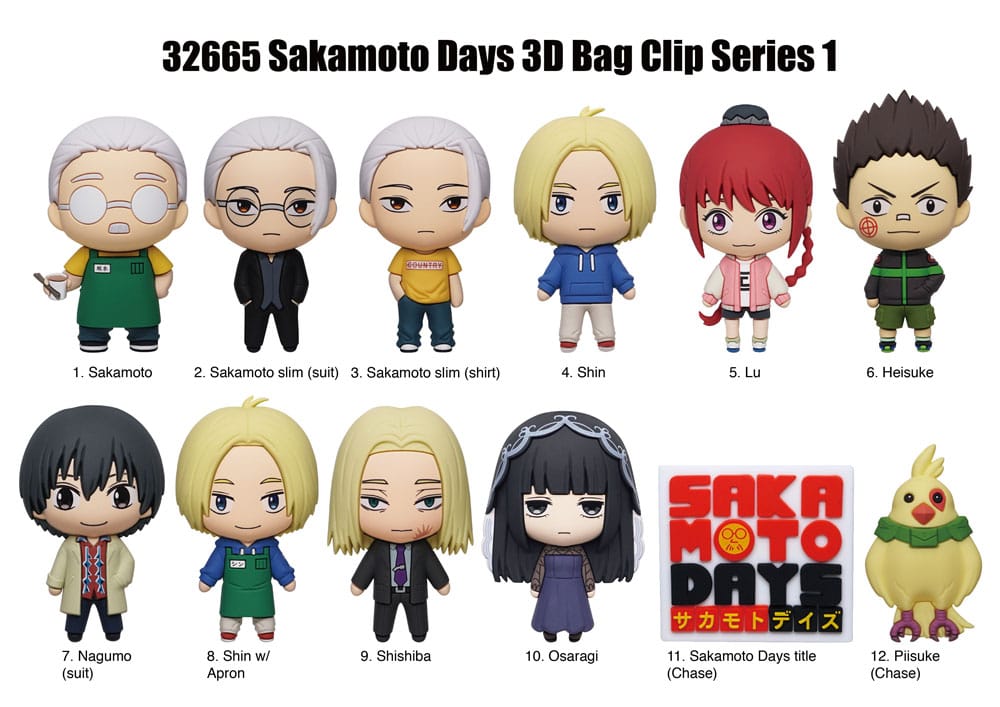 Sakamoto Days 3D PVC Bag Clips Series 1 Display (24) P051302
