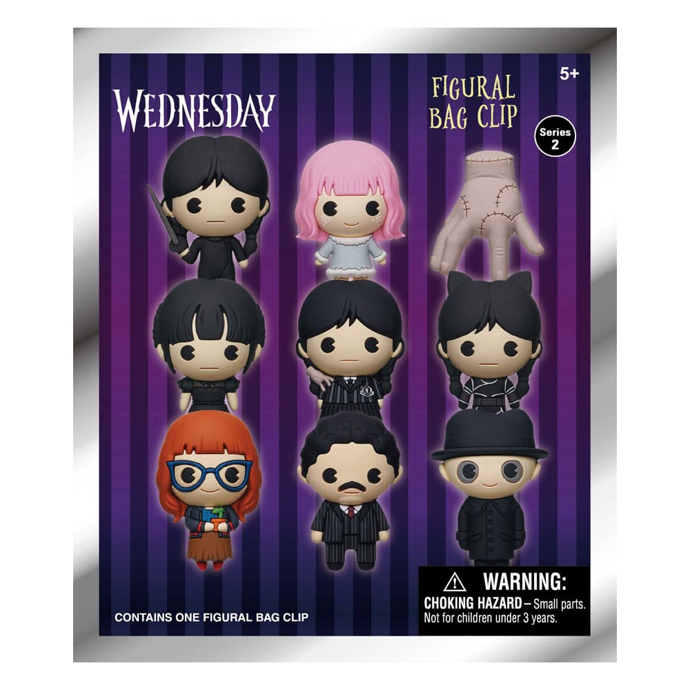 Wednesday 3D PVC Bag Clips Series 2 Display (24) P051308