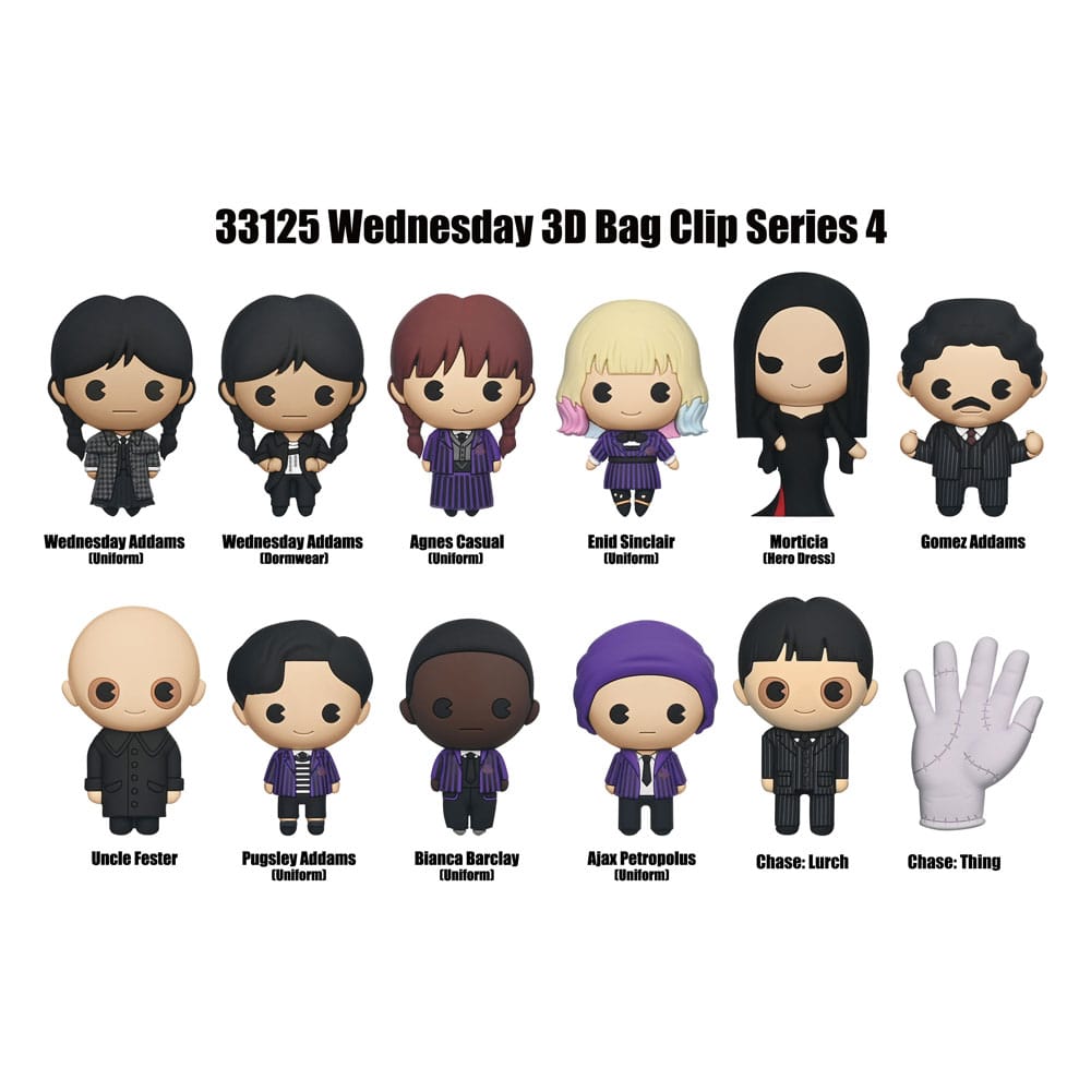 Wednesday 3D Foam Bag Clips Series 4 Display (24) P051310