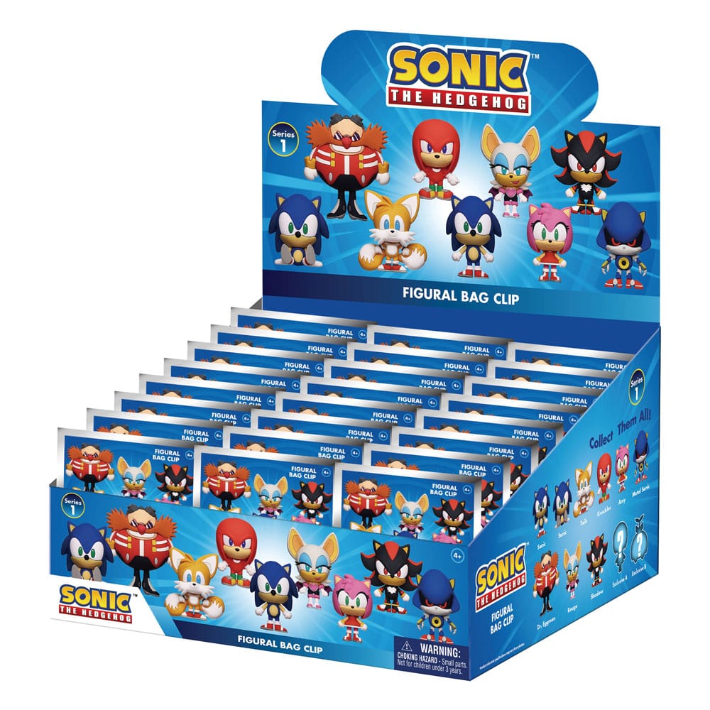 Sonic - The Hedgehog 3D PVC Bag Clips Series 1 Display (24) P051321