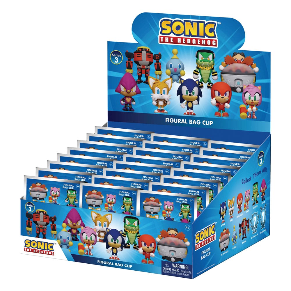 Sonic - The Hedgehog 3D PVC Bag Clips Series 3 Display (24) P051328