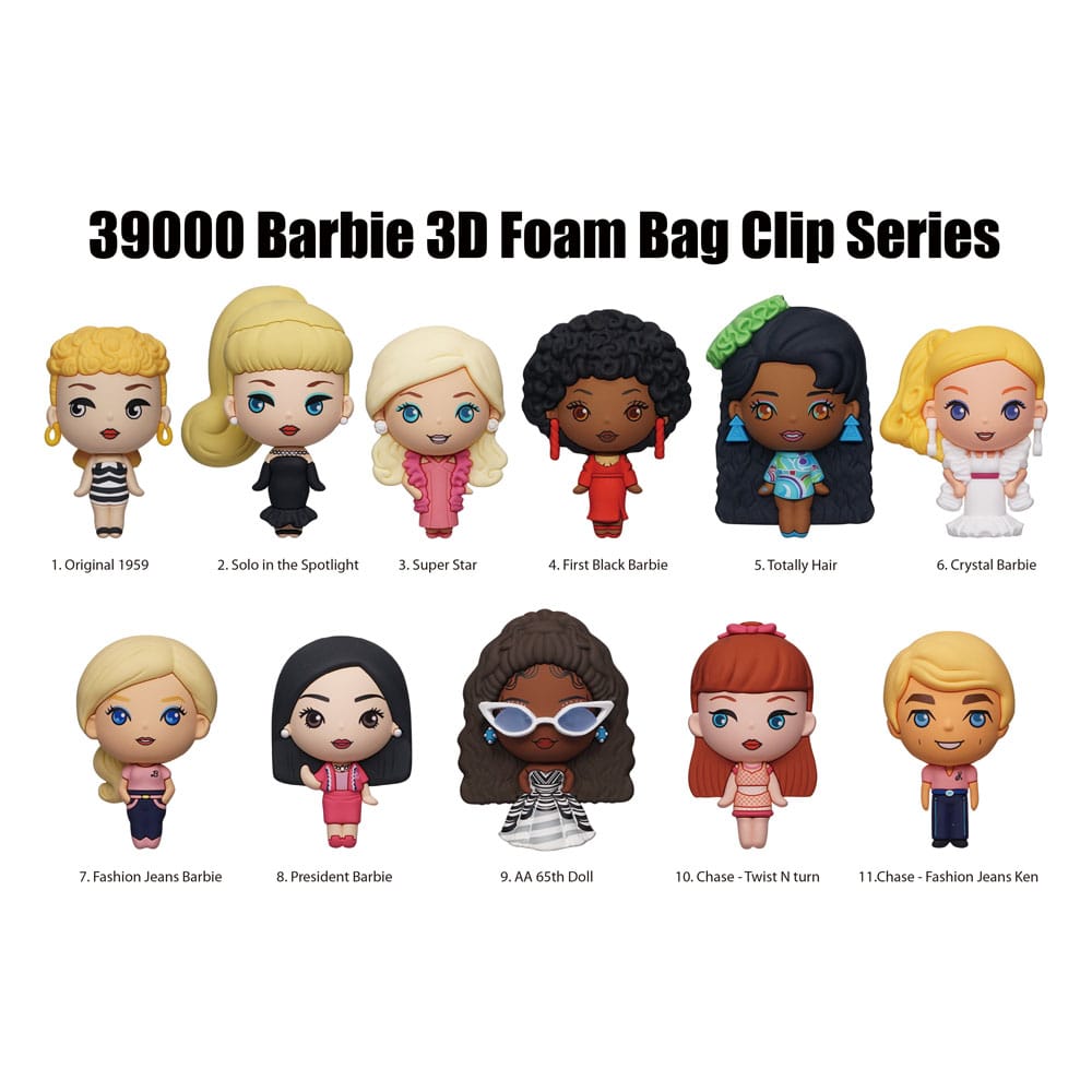 Barbie 3D PVC Bag Clips Series 1 Display (24) P051335