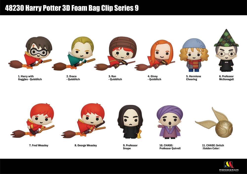 Harry Potter 3D Foam Bag Clips Series 9 Display (24) P074607