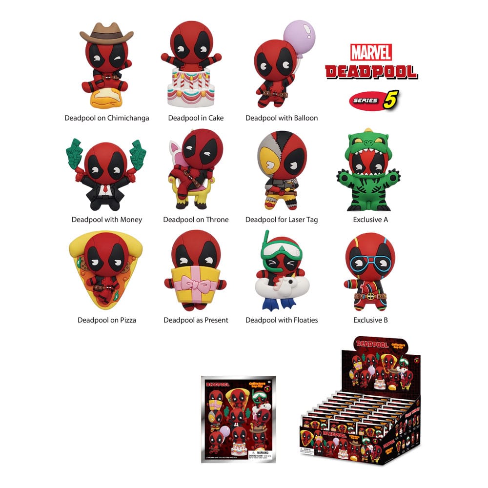 Deadpool 3D PVC Bag Clips Series 5 Display (24) P051466