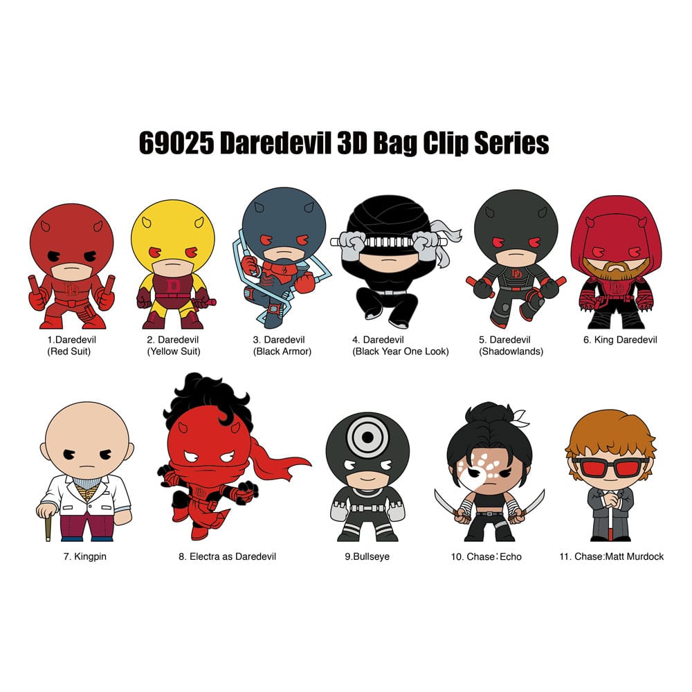 Daredevil 3D PVC Bag Clips Classic Display (24) P051479