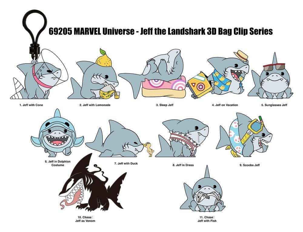 Marvel Rivals 3D Foam Bag Clips Jeff the Land Shark Series 17 Display (24) P074611