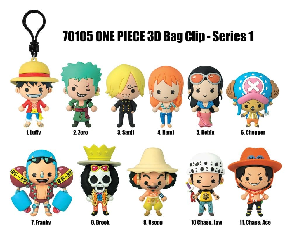 One Piece 3D Foam Bag Clips Serie 1 Display (24) P074612