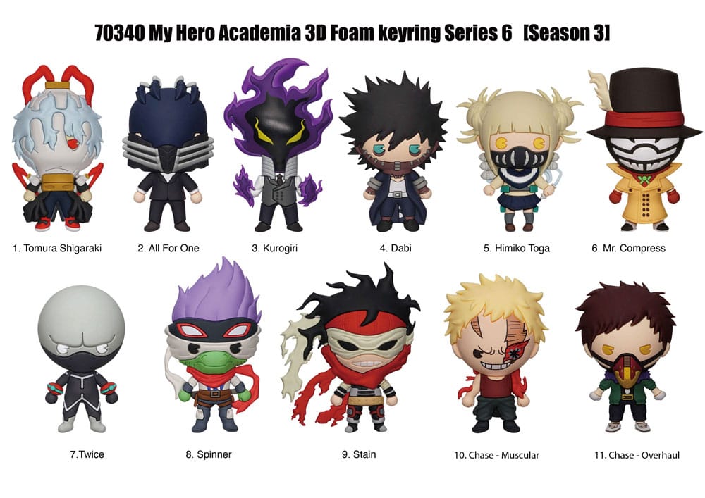 My Hero Academia 3D Foam Bag Clips Series 6 Display (24) P067776