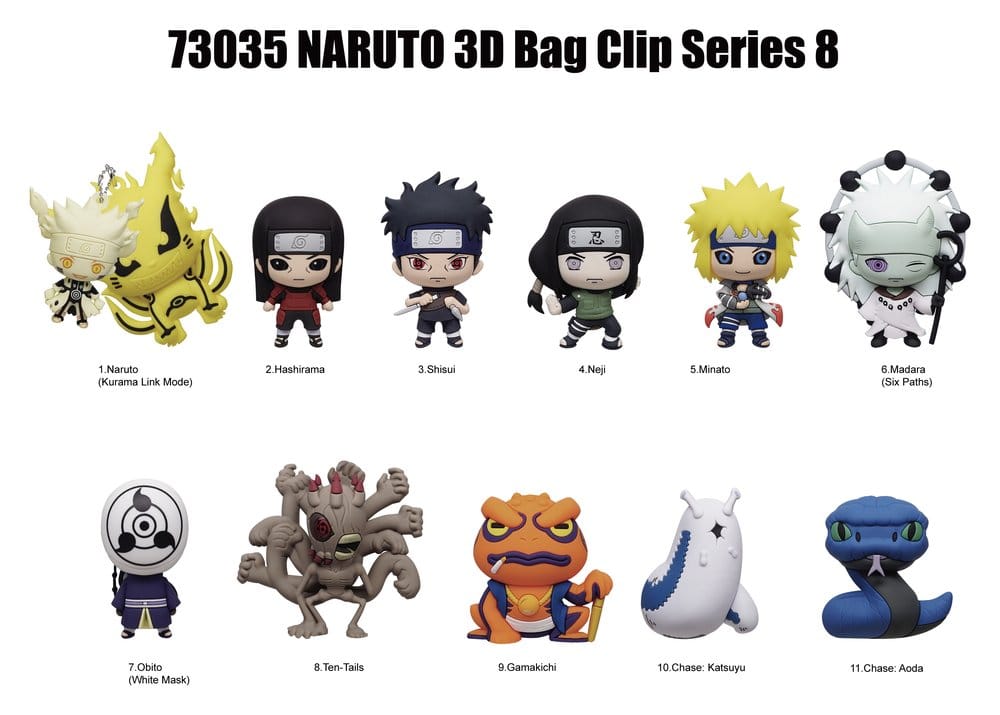 Naruto 3D Foam Bag Clips Series 8 Display (24) P073286