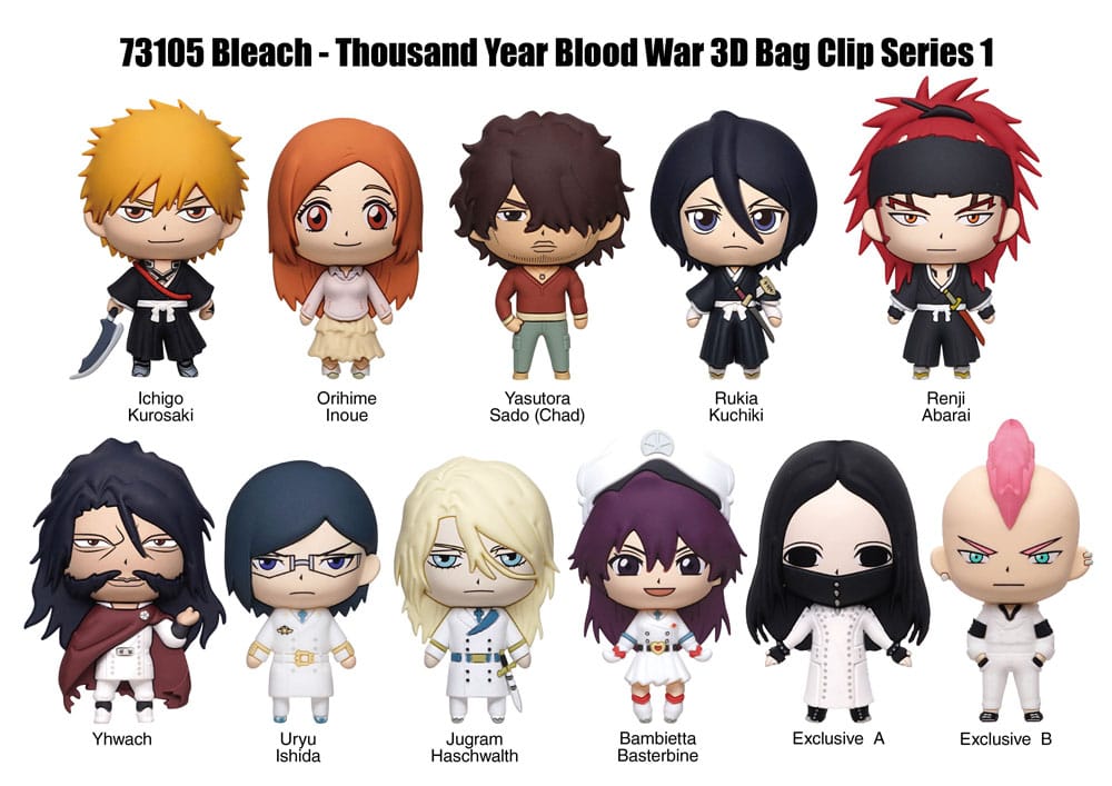 Bleach Thousand-Year Blood War 3D Foam Bag Clips Series 1 Display (24) P067777