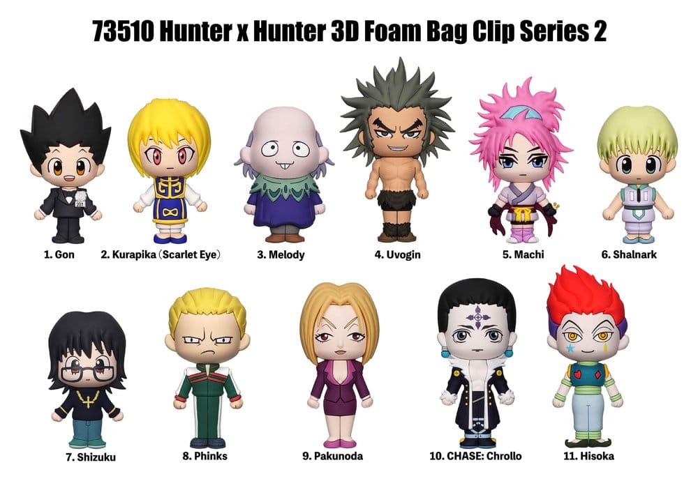 Hunter × Hunter 3D Foam Bag Clips Series 2 Display (24) P073287