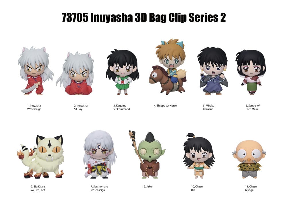 InuYasha 3D Foam Bag Clips Series 2 Display (24) P067778
