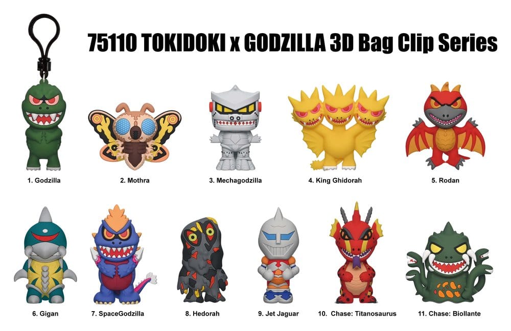 Tokidoki x Godzilla 3D Foam Bag Clips Display (24) P074614
